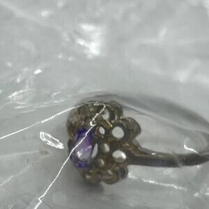 Amethyst Ring Genuine Sterling Silver Avon Women's Size Six Vintage 1995 Dainty